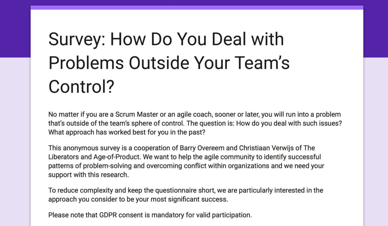 Survey: How Do You Solve Impediments Outside Your Team’s Control?