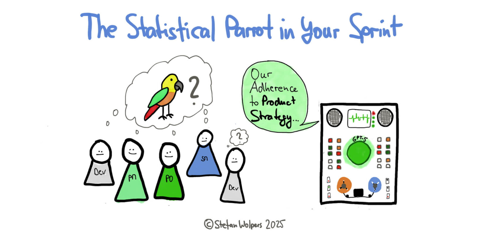 The Statistical AI Parrot in Your Sprint: Why AI Won't Replace Your Agile Team. And Why Ignoring It Is a Mistake — Age-of-Product.com